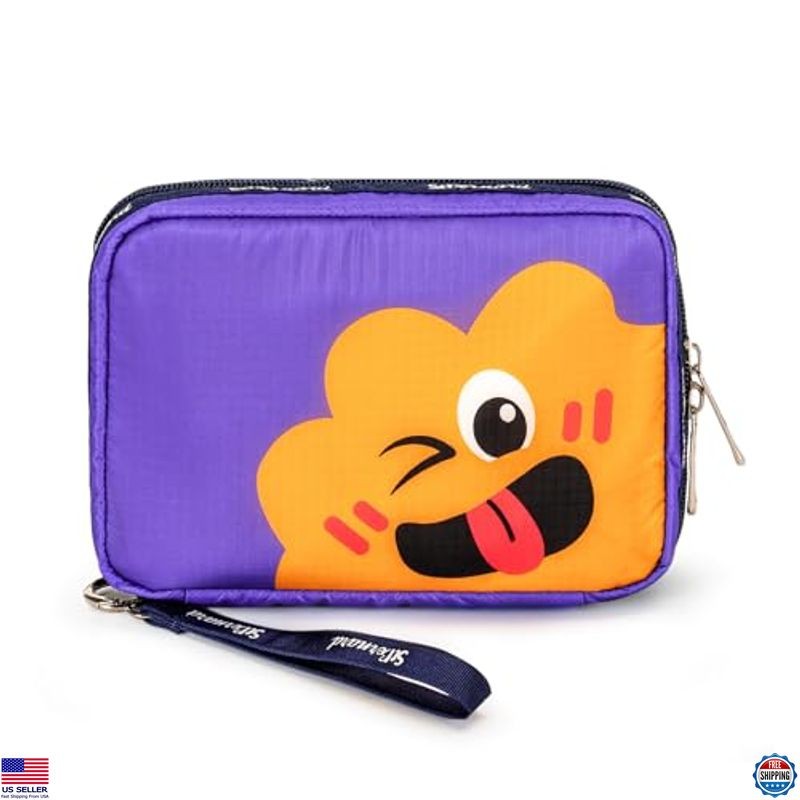 Small First Aid Kit for Kids & Adults, Medical Kit with Thermometer, Purple