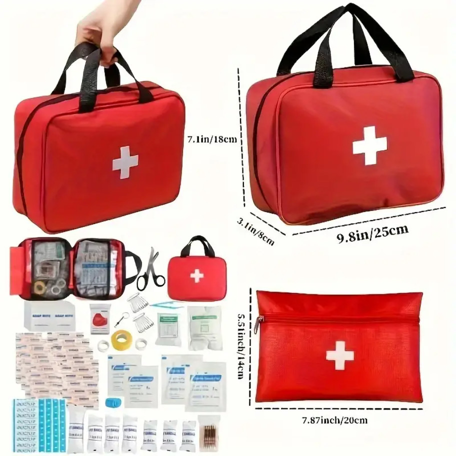 2 Large/Small First Aid Car Kit Medical Emergency Trauma Basic Tactical Survival