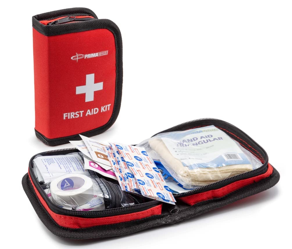 Primacare KB-7411 45 Piece Personal First Aid Kit, 6"x4"x1", with Red