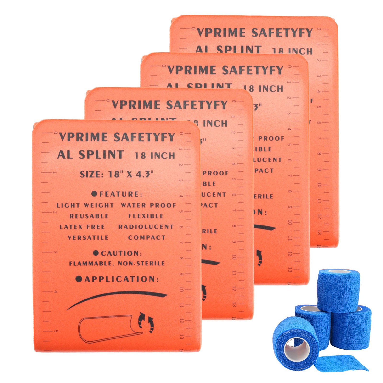 First Aid Splint 36" X 4.3" Orange -Waterproof First Aid Medical Tactical Fie…