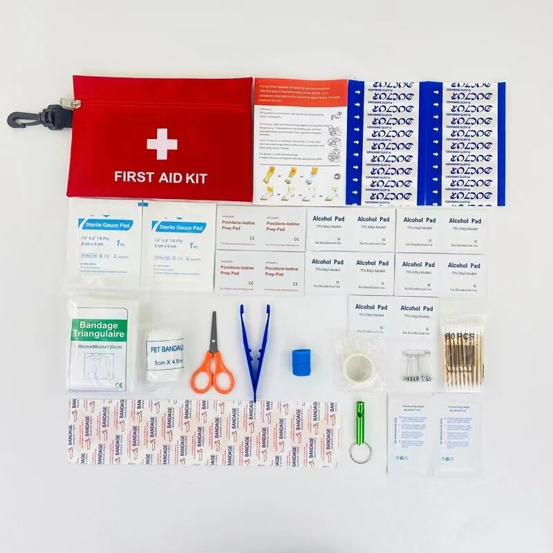 First Aid Kit Complete, 104Pcs Water-Resistant Hard Shell Small Case For Travel