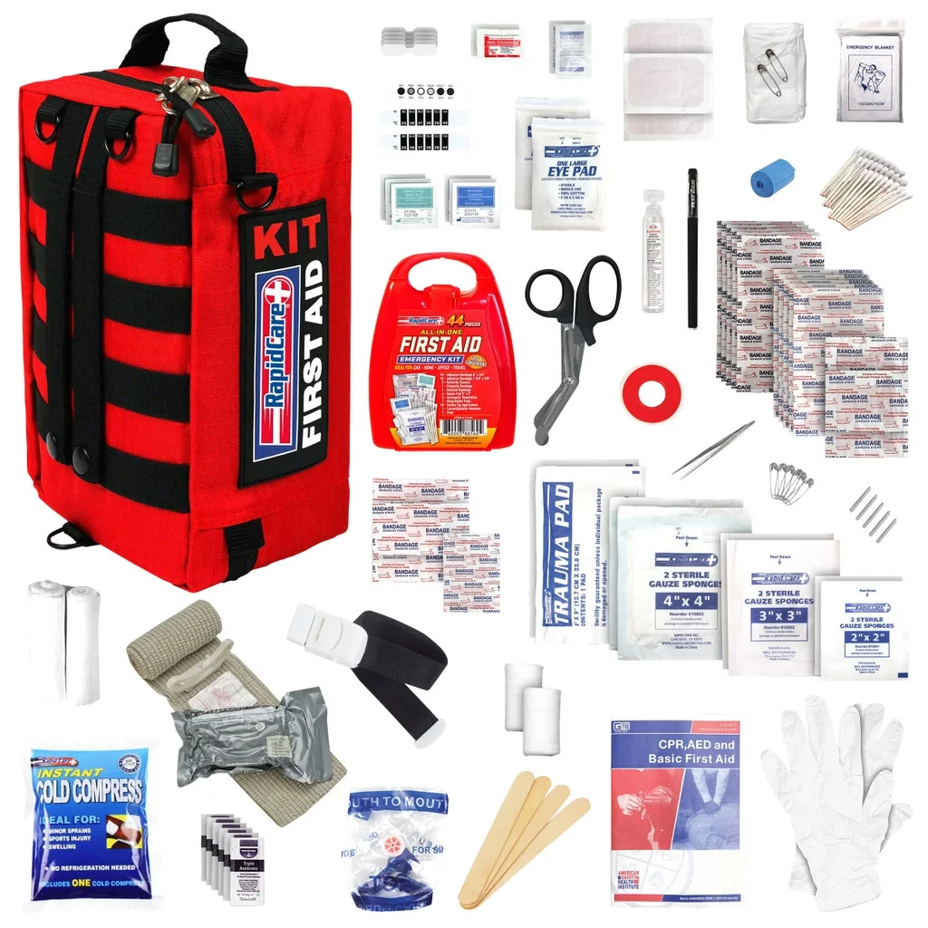 RapidCare First Aid Kit, 265-pieces Emergency Care Home or Office FSA Eligible