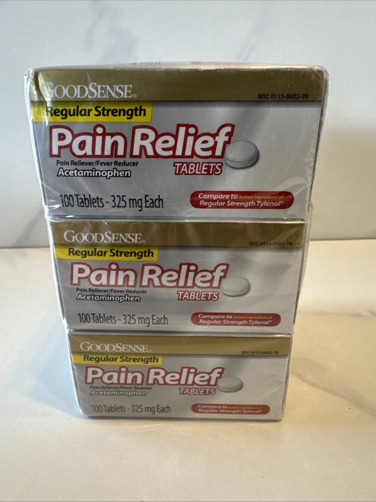 6 Pack GoodSense Acetaminophen Regular Strength Pain Reliever 100 Tablets Each