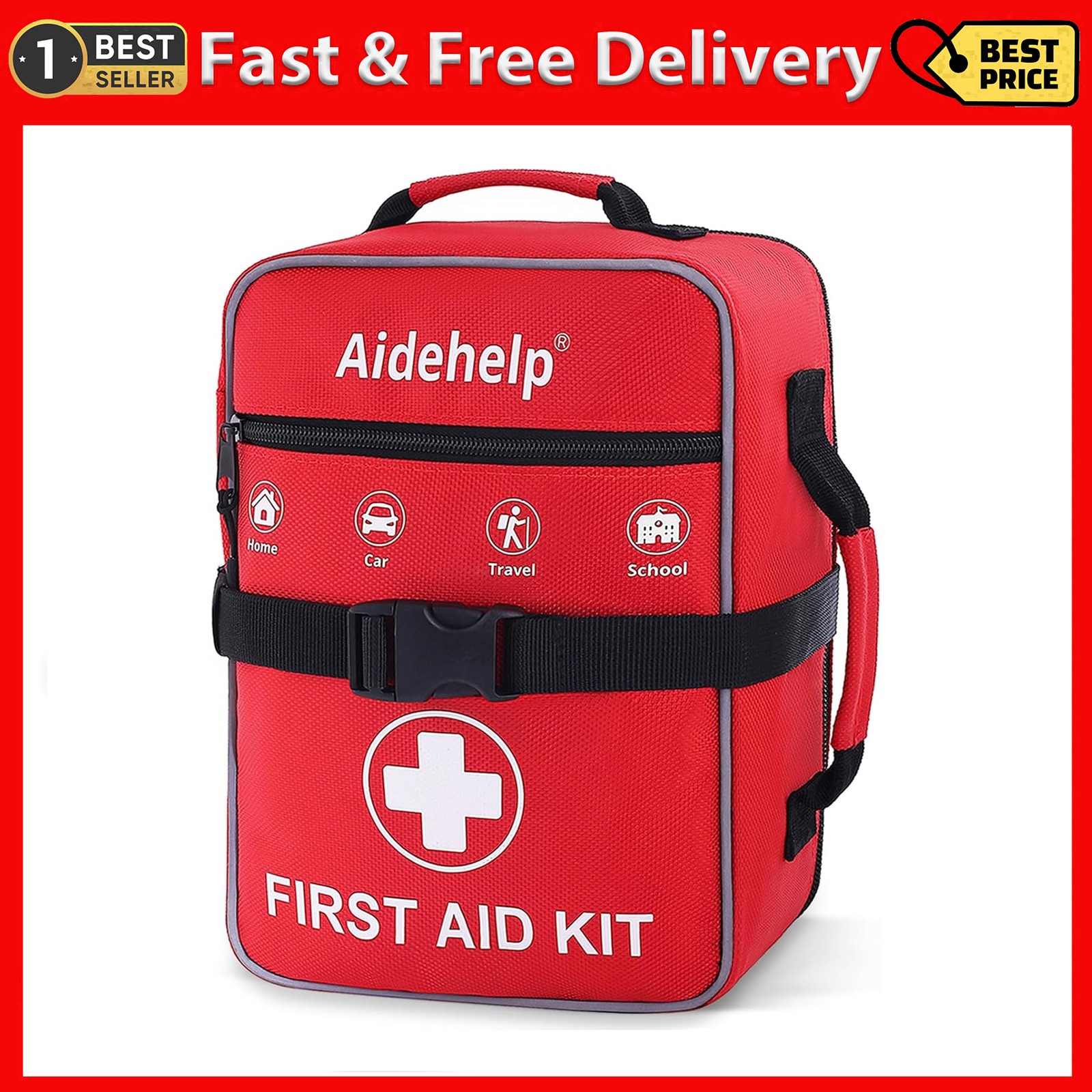 520 Pieces Premium First Aid Kit | Large Emergency Medical Kit for Survival, Car