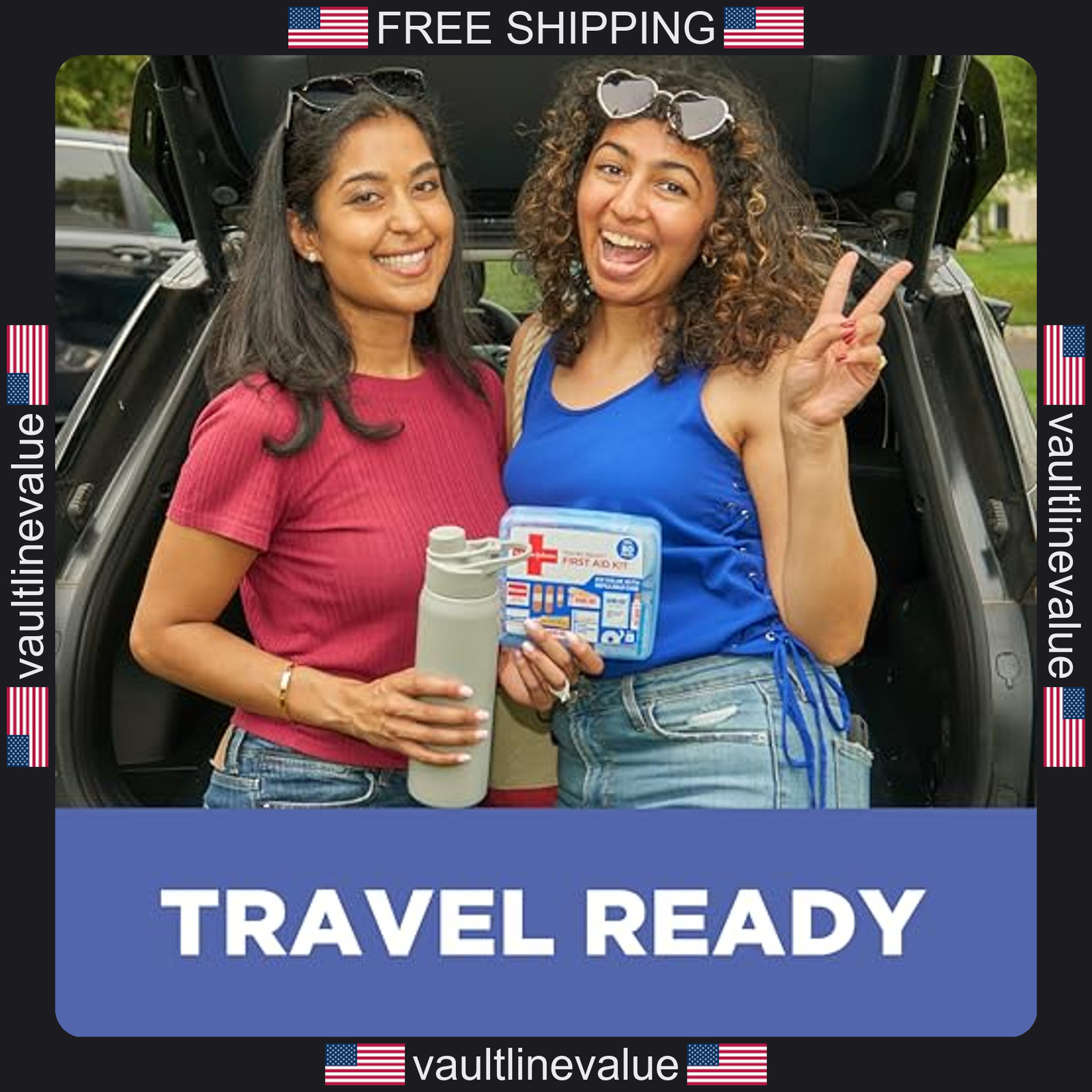 Band-Aid travel first aid kit 80 pieces emergency wound care supplies for home