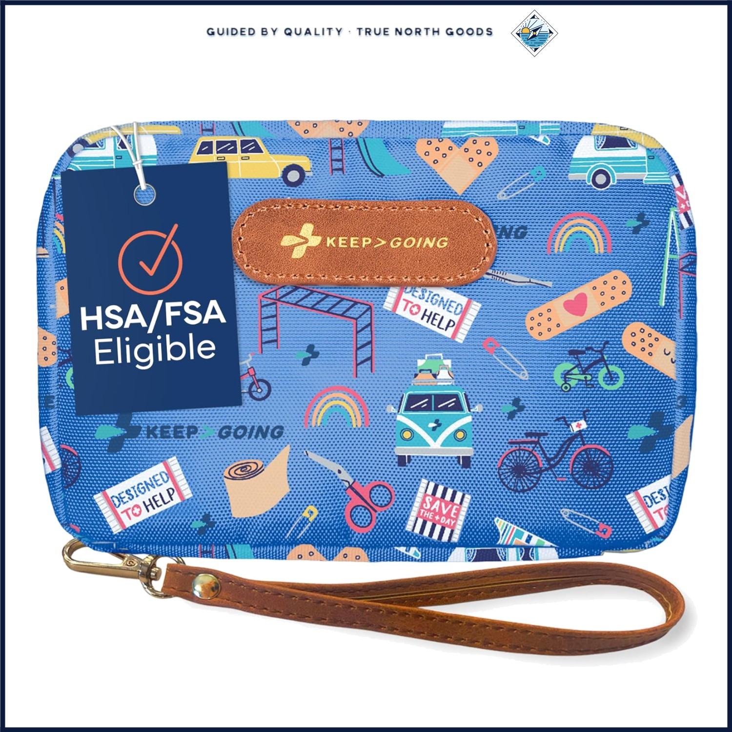 Compact Travel First Aid Kit for Children, Water Resistant & Stylish Design