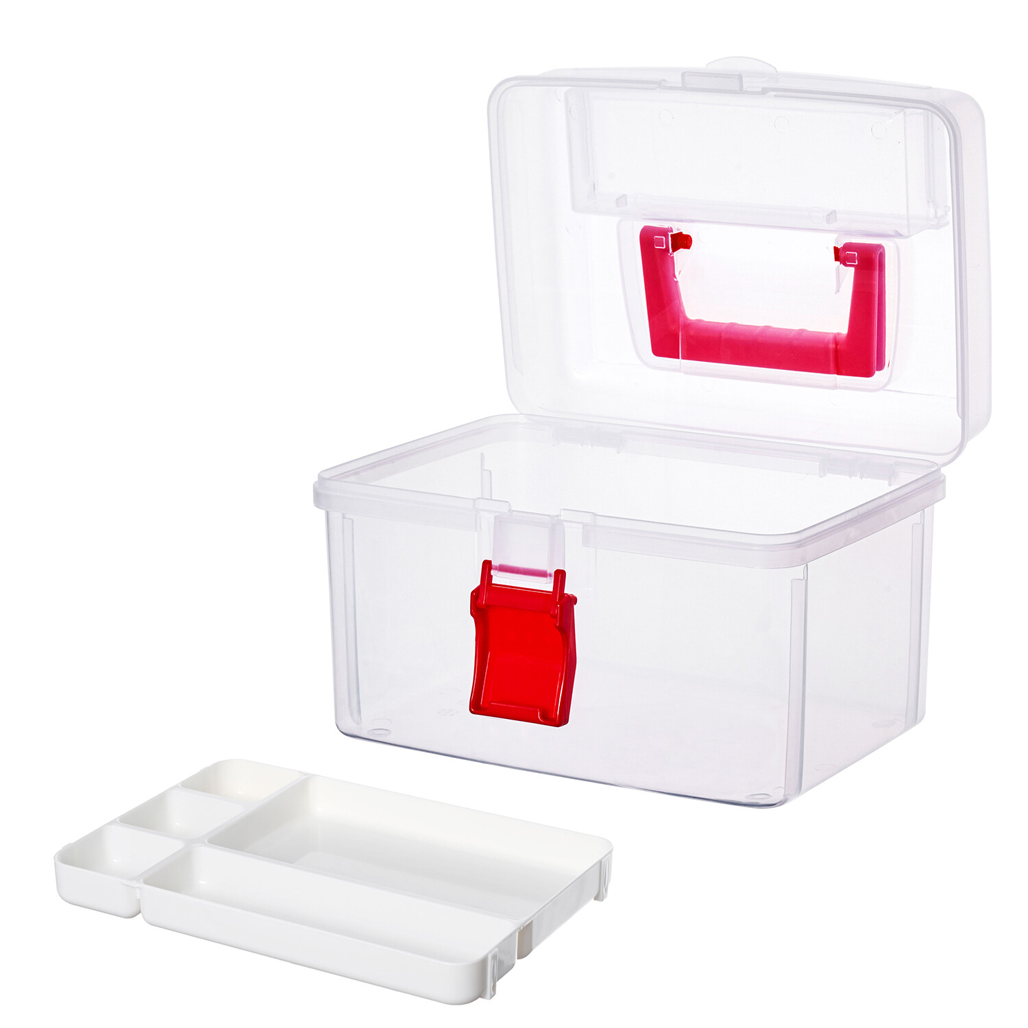 Clear Plastic Medical Storage Box w/ Lid, First Aid Bin, Portable Emergency Kit